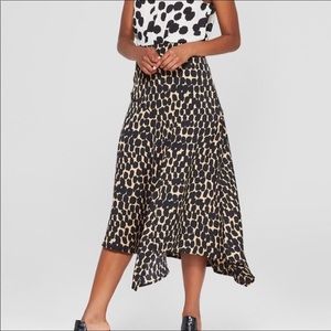 Who What Wear Leopard Print Asymmetrical Skirt
